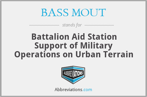 BASS MOUT - Battalion Aid Station Support of Military Operations on Urban Terrain